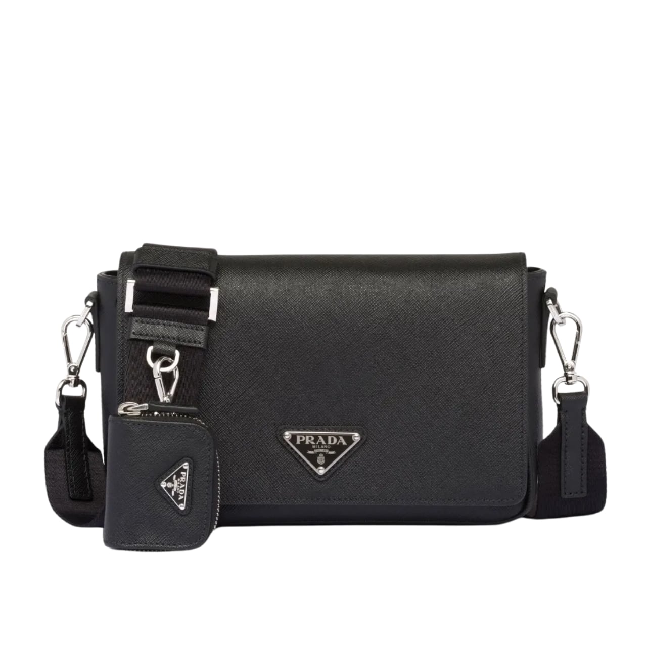 Prada Saffiano Leather Shoulder Bag Black 22cm 2VD059 9Z2 F0002 V OOO