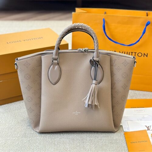 Alternative view of Louis Vuitton Haumea Mahina Leather Tote Bag Beige 30cm