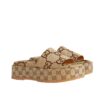 Gucci Women’s Platform GG Canvas Slide Sandal Camel And Dark Brown 623212 Uko00 2580