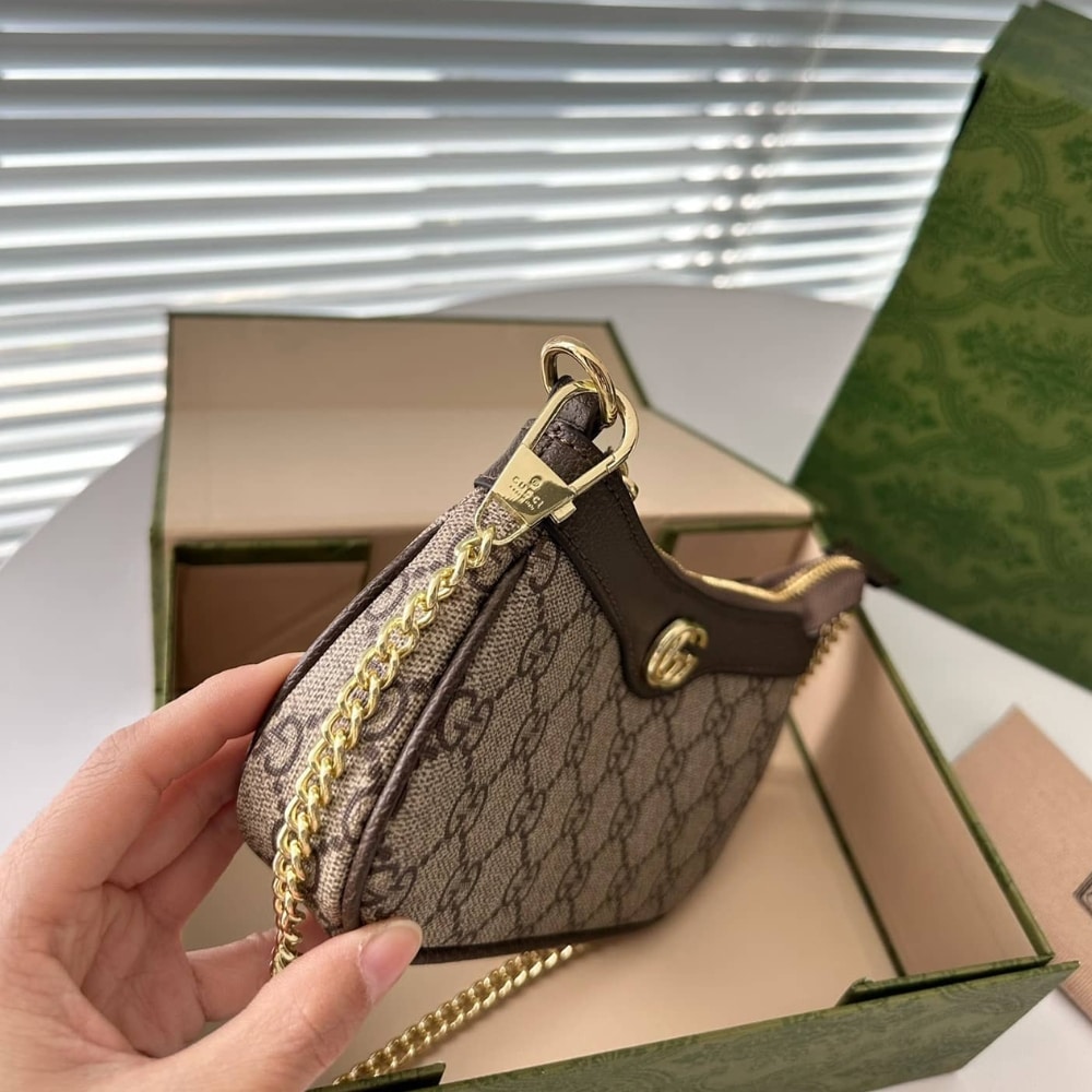 Gucci Ophidia Mini GG Supreme Canvas Shoulder Bag Beige Ebony 20Cm 764960 K9GSG 8367 - Image 5
