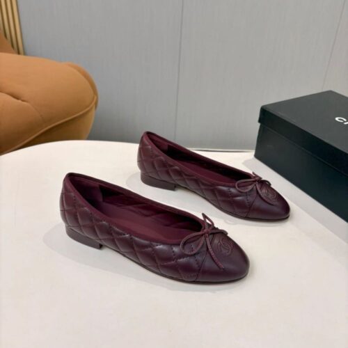 Alternative view of Chanel Ballerina Flat Quilted Leather Dark Burgundy G26250 X01000 U7065