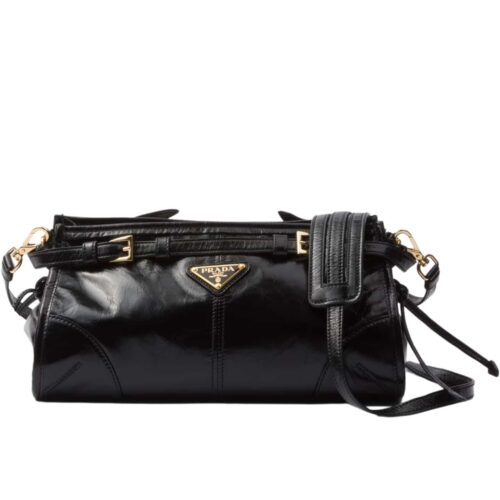Prada Small Leather Shoulder Bag Black 26Cm 1Bh215 2Cyr F0002 V Ooo