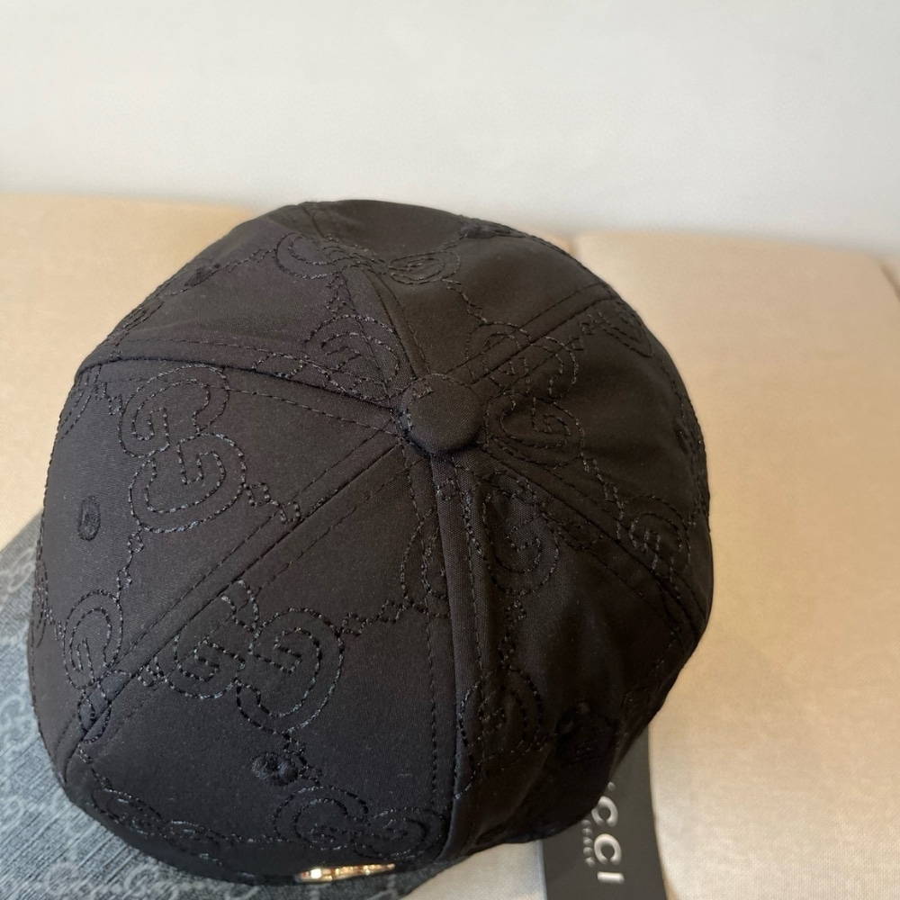 Gucci GG Canvas Baseball Hat Black And Grey - Image 4
