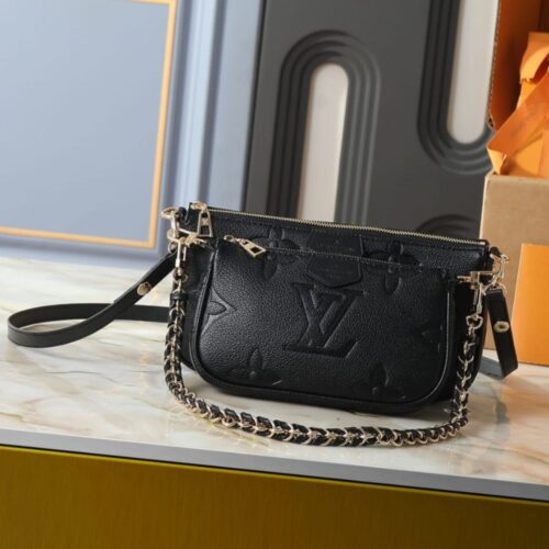 Alternative view of Louis Vuitton Multi Pochette Accessoires Monogram Empreinte Crossbody Bag Black 25Cm M80399