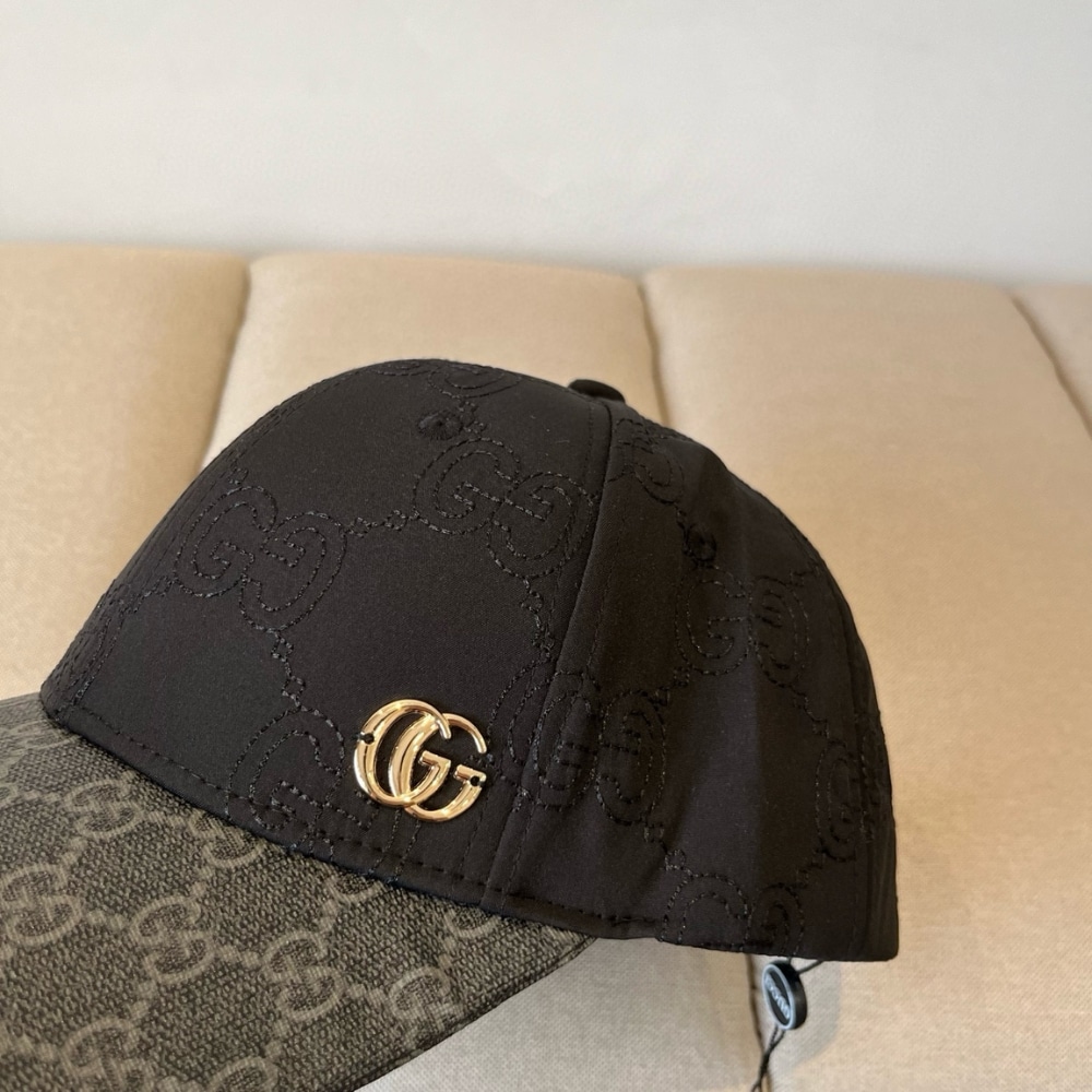 Gucci GG Canvas Baseball Hat Black And Grey - Image 5