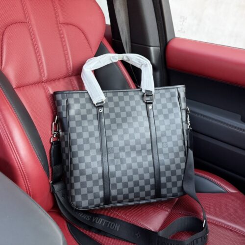 Alternative view of Louis Vuitton Tadao PM Damier Canvas Tote Bags Black 34cm