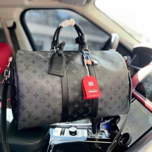 Alternative view of Louis Vuitton Keepall Bandoulière 45 Monogram Eclipse Shoulder Bag Black And Grey 45cm M45392