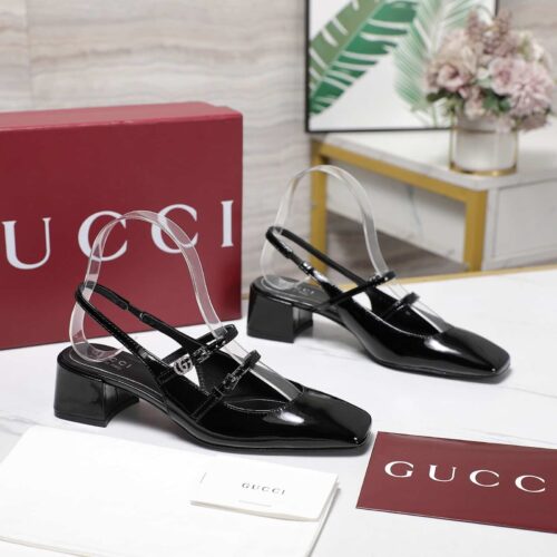 Alternative view of Gucci Women Leather Pump With Double G Black 832474 Bnc80 1000