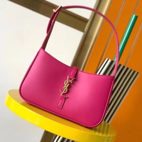 Alternative view of Saint Laurent Le 5 À 7 Smooth Leather Hobo Bag Pink 25Cm
