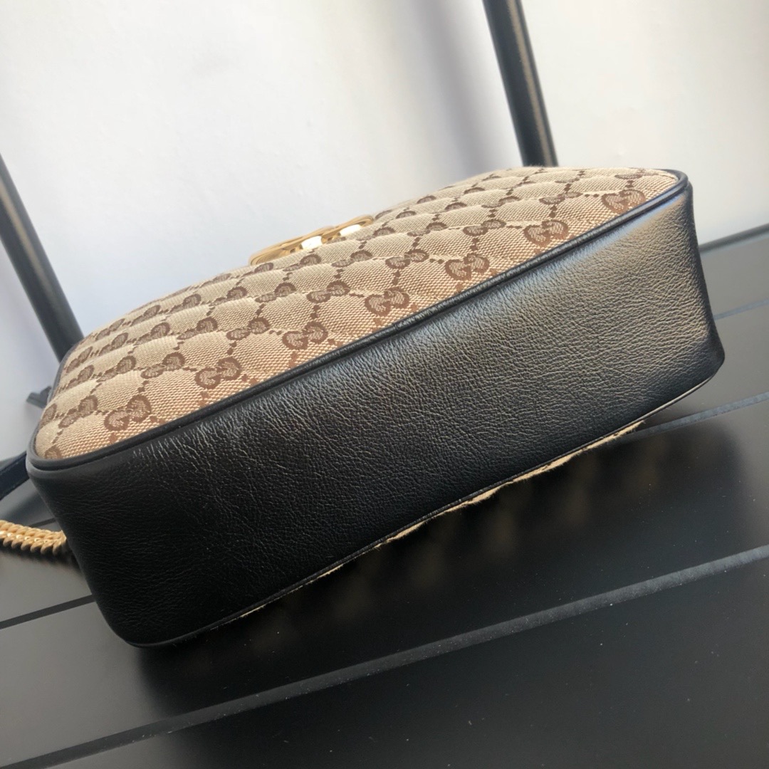 Gucci GG Marmont Small GG Supreme Canvas Shoulder Bag Beige Ebony 24Cm 447632 HVKEG 9772 - Image 4