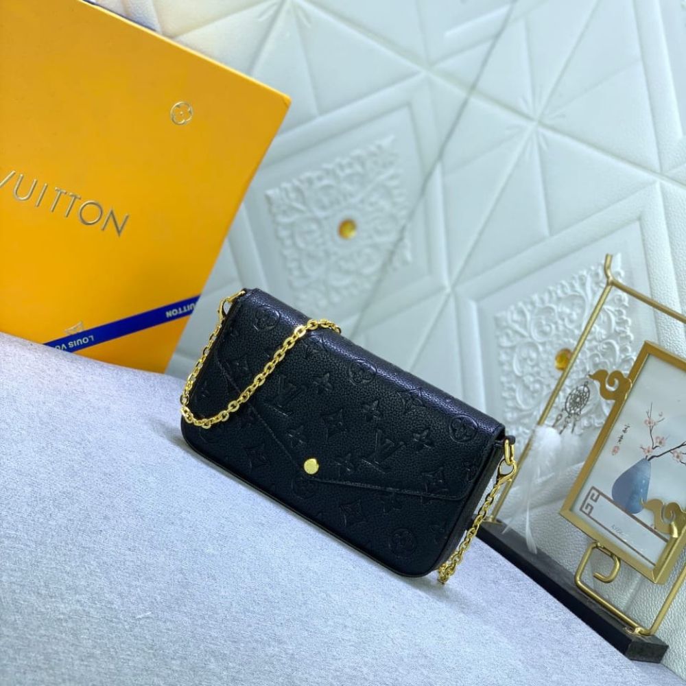 Louis Vuitton Félicie Pochette Monogram Empreinte Crossbody Bag Black 21cm M82477 - Image 3