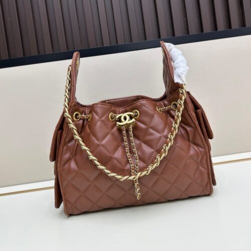 Alternative view of Chanel 25 Small Handbag Grained And Gold Tone Metal Brown 26Cm As5293 B20304 U1192