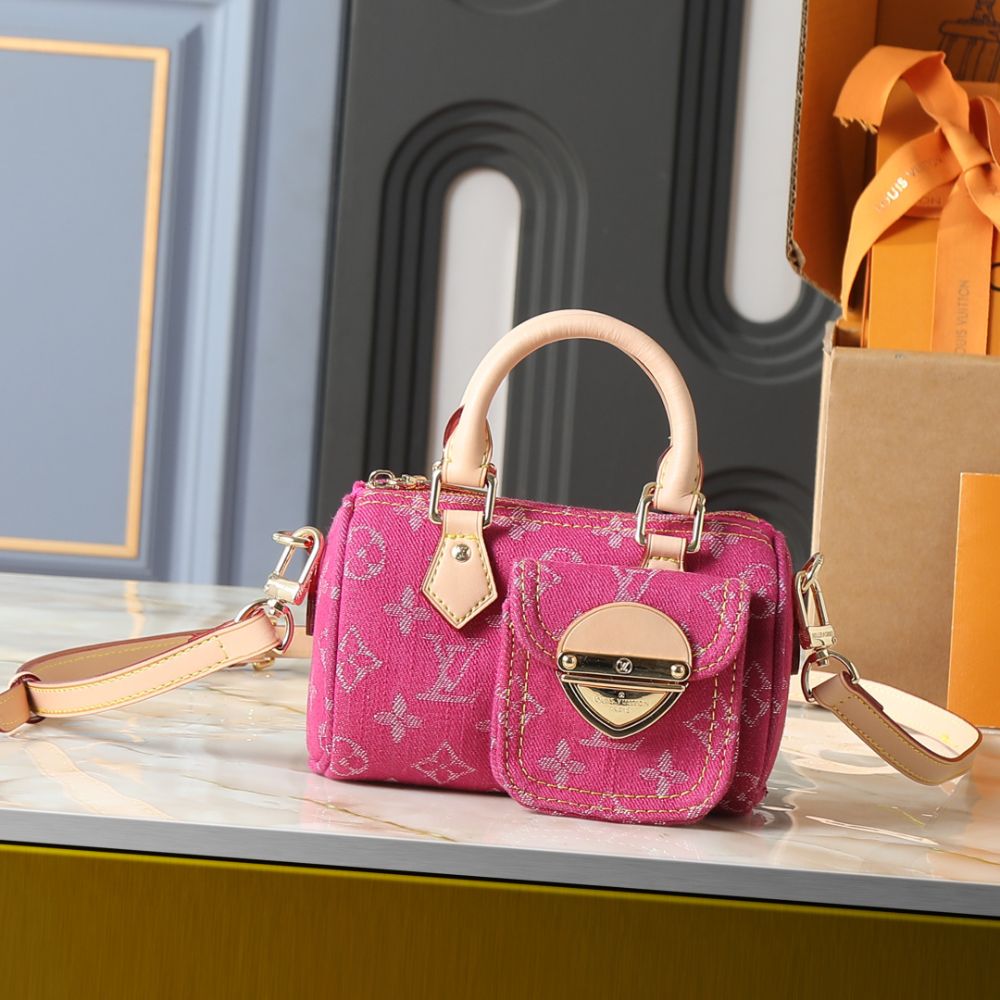 Louis Vuitton Nano Speedy Pink Denim 16cm M27603 - Image 2