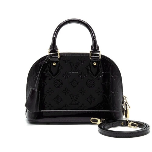 Louis Vuitton Alma BB Monogram Vernis Handle Bag Black 23cm