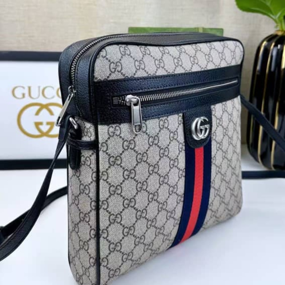 Gucci Ophidia Small GG Supreme Canvas Messenger Bag Beige And Blue 25cm 547926 96iwn 4076 - Image 3