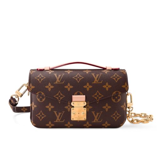Louis Vuitton Pochette Métis East West Monogram Canvas Shoulder Bag Brown 21Cm M46914