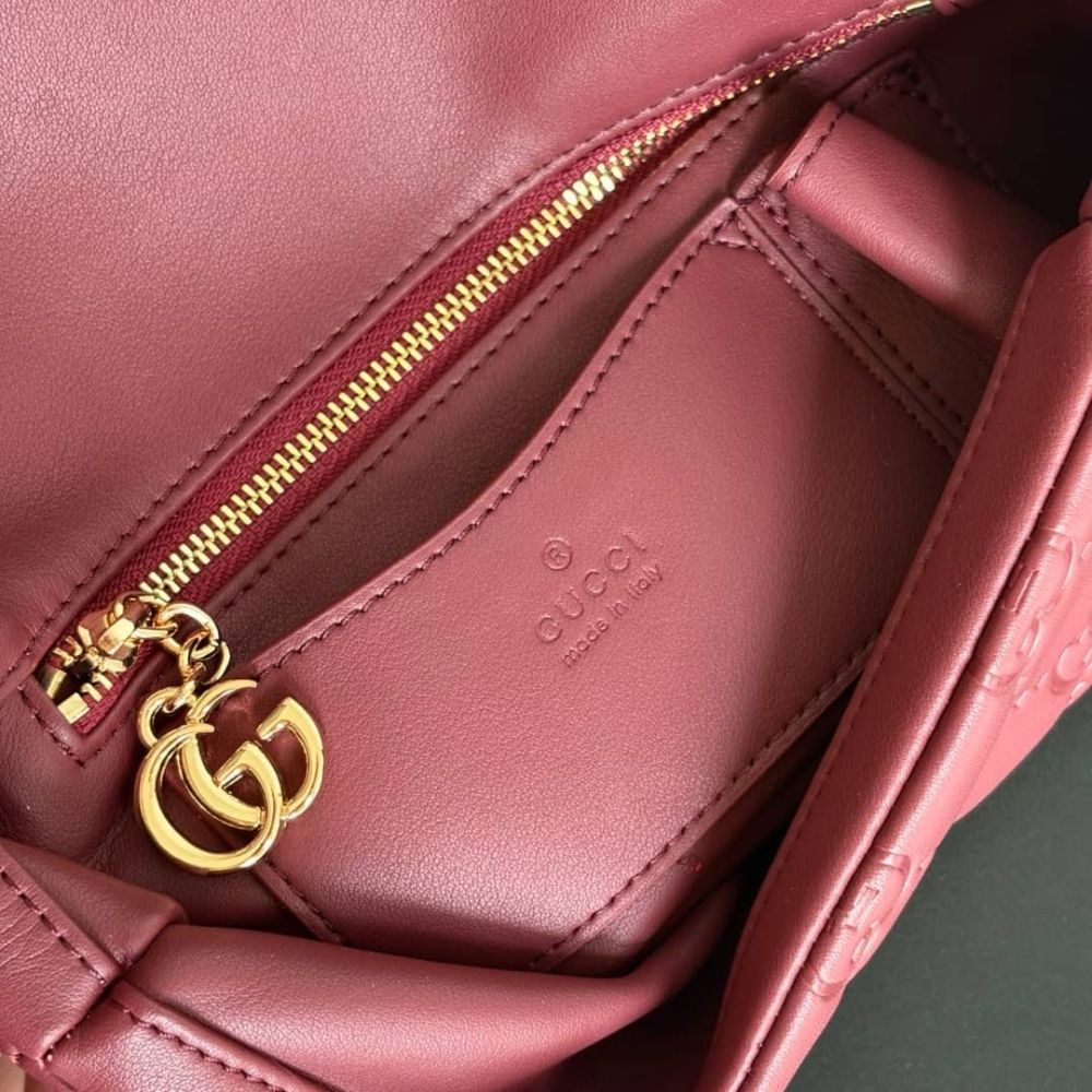 Gucci Gg Milano Mini Top Handle Bag Red Gg Puffy Leather 21Cm 806017 Aad5U 6207 - Image 6