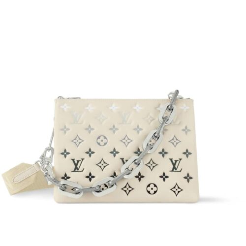 Louis Vuitton Coussin PM Leather Shoulder Bag Cream 26Cm M11986