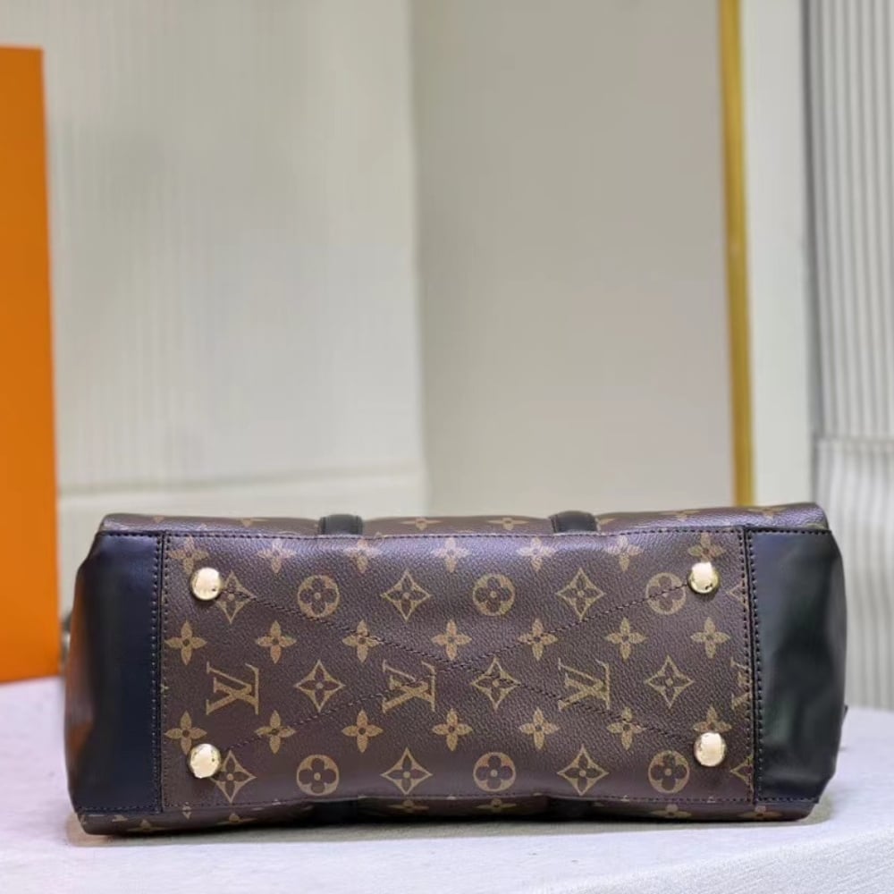 Louis Vuitton Soufflot MM Monogram Canvas Handle Bag Black 36Cm M44817 - Image 5