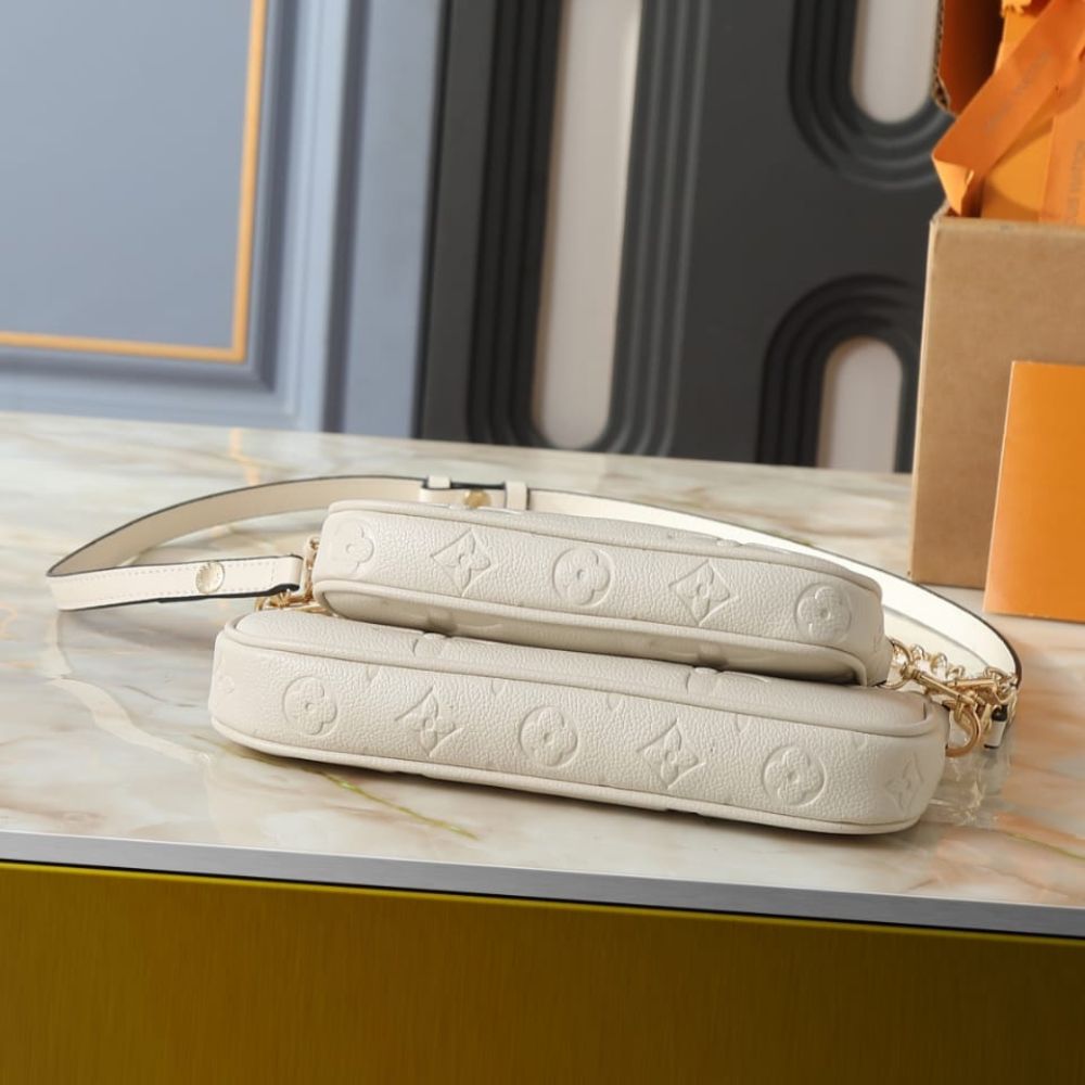 Louis Vuitton Multi Pochette Accessoires Monogram Empreinte Cream 25Cm - Image 5