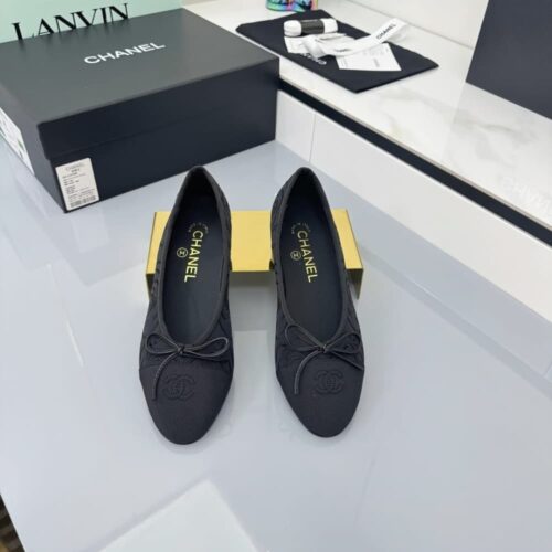 Alternative view of Chanel Ballerina Flat Embroidered Fabric And Grosgrain Black G02819 B21026 94305