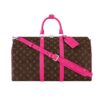 Louis Vuitton Keepall Bandoulière 50 Monogram Macassar Shoulder Bag Pondichery Pink 50cm M13807