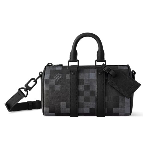 Louis Vuitton Keepall Bandoulière 25 Damoflage Shoulder Bag Black 25cm M14919