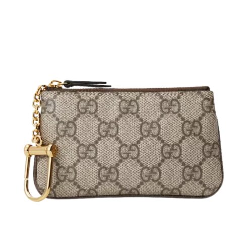 Gucci Ophidia GG Supreme Canvas Key Case Beige Ebony 12Cm