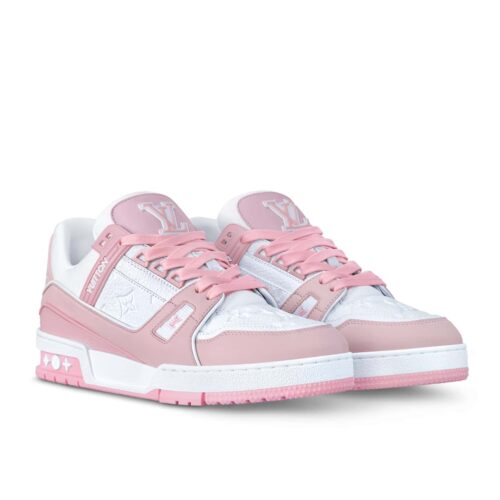Louis Vuitton LV Trainer Grained Leather Sneaker Pink Rose 1AGZCF
