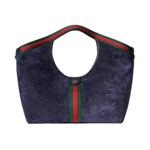 Gucci Giglio Large Suede Tote Bag Dark Blue 60Cm 853971 Caabv 4541