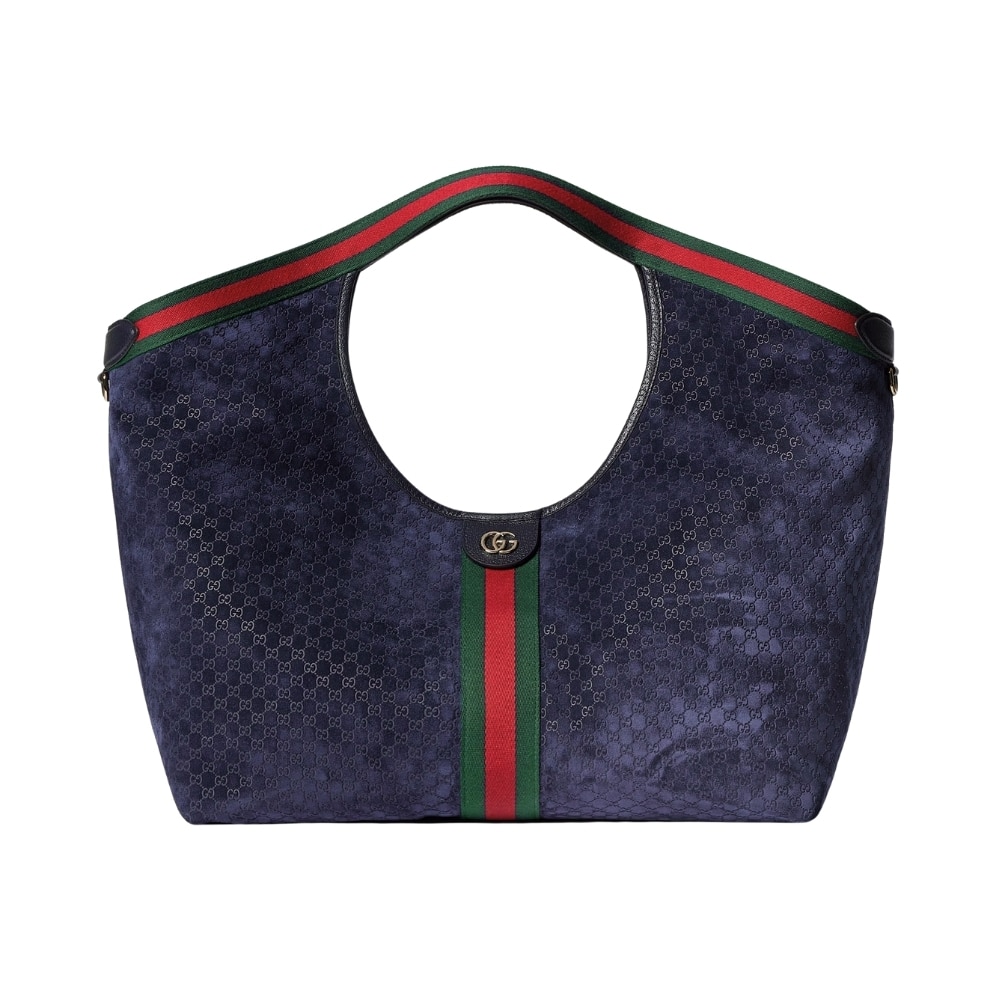 Gucci Giglio Large Suede Tote Bag Dark Blue 60Cm 853971 Caabv 4541