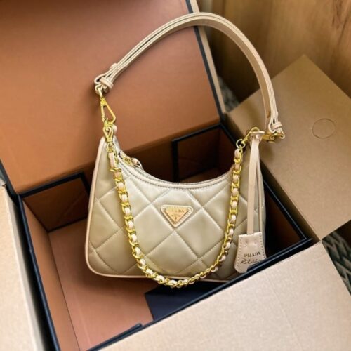Alternative view of Prada Re Edition 1995 Chaine Re Nylon Mini Bag Beige 22Cm 1BC204 2AOS F0F24 V QOO