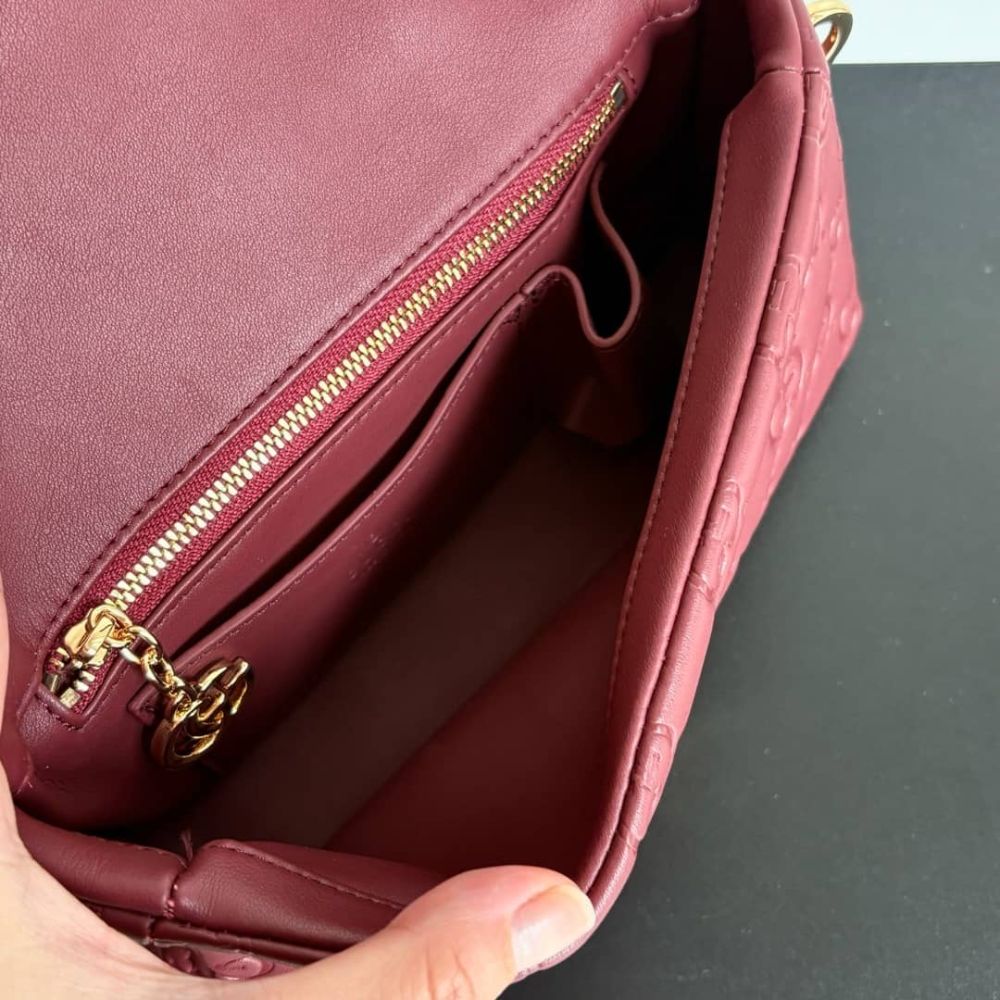 Gucci Gg Milano Mini Top Handle Bag Red Gg Puffy Leather 21Cm 806017 Aad5U 6207 - Image 7