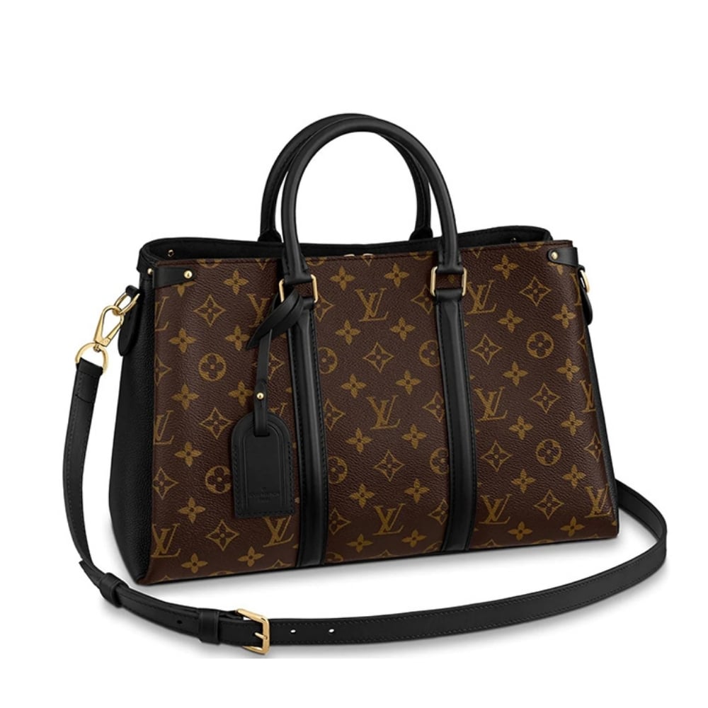 Louis Vuitton Soufflot MM Monogram Canvas Handle Bag Black 36Cm M44817