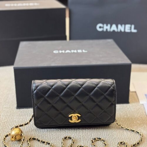 Alternative view of Chanel Classic Small Smooth Leather Wallet On Chain Bags Black 19cm