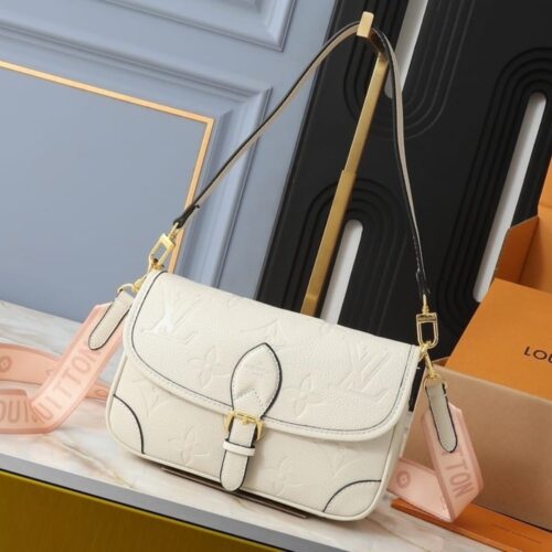 Alternative view of Louis Vuitton Diane Monogram Empreinte Leather Shoulder Bag Cream 24Cm M46388