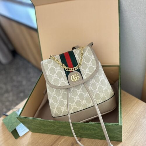 Alternative view of Gucci Ophidia Mini GG Supreme Canvas Backpack Cream 22Cm