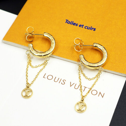 Alternative view of Louis Vuitton Nanogram Mini Hoop Earrings Gold M00572