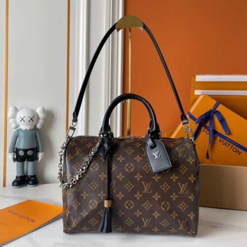 Alternative view of Louis Vuitton Speedy Soft 30 Monogram Canvas Handle Bag Brown and Black 30Cm M12243