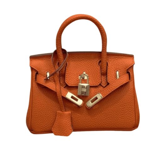Hermes Birkin Mini Epsom Gold Hardware Handbag Orange 20Cm