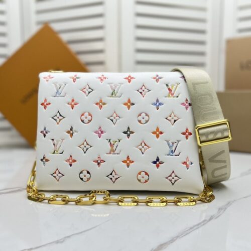 Alternative view of Louis Vuitton Coussin PM Monogram Embossed Shoulder Bag Multicolor Flower White 26Cm M21209
