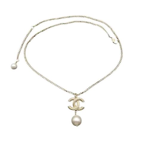 Chanel Pendant Necklace Pearls Gold