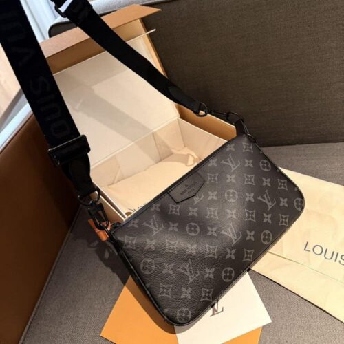 Alternative view of Louis Vuitton Pochette Accessoire Monogram Eclipse Shoulder Bag Black 24Cm