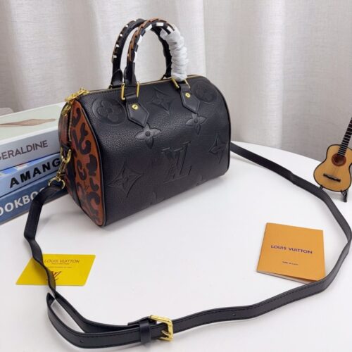 Alternative view of Louis Vuitton Speedy Bandouliere Monogram Empreinte Shoulder Bag Black 26cm