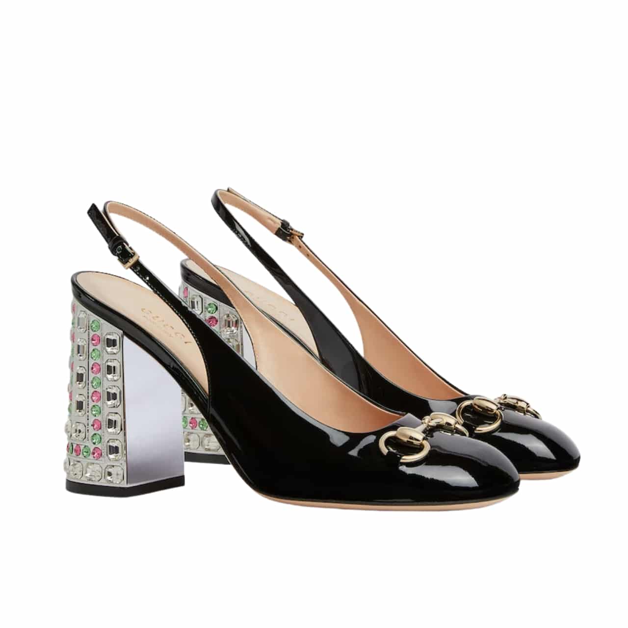Gucci Women's Horsebit Leather Pump With Crystals Black 795984 Bnc00 1000