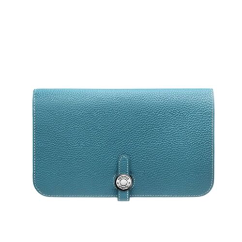 Hermes Dogon Duo Long Wallet Blue 20Cm