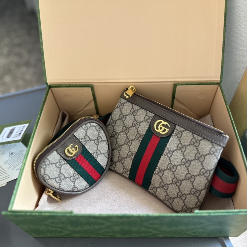 Gucci Ophidia GG Supreme Canvas Belt Bag Beige Ebony 20cm 698805 96iwg 8745gg - Image 6