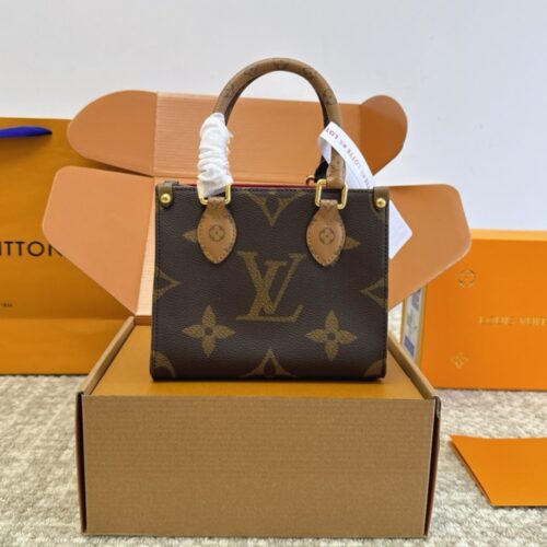 Alternative view of Louis Vuitton Onthego BB Monogram Reverse Shoulder Bag Brown 18Cm M46839