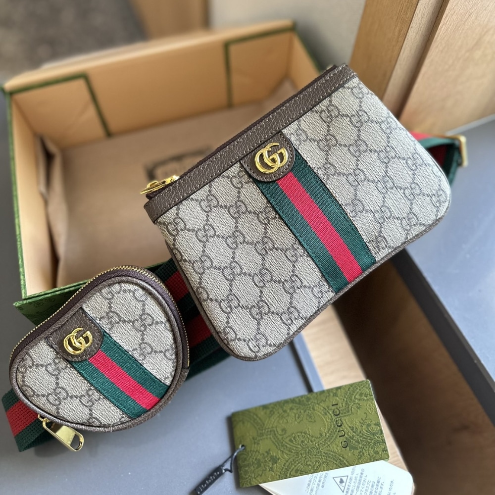Gucci Ophidia GG Supreme Canvas Belt Bag Beige Ebony 20cm 698805 96iwg 8745gg - Image 2