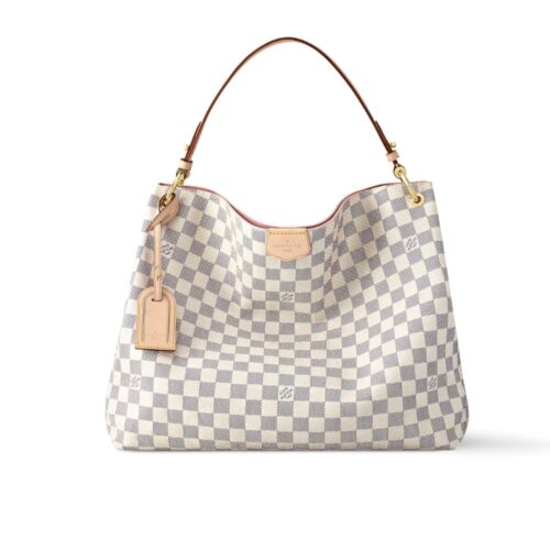 Louis Vuitton Graceful PM Damier Azur Hobo Bag Pink 35Cm N42249